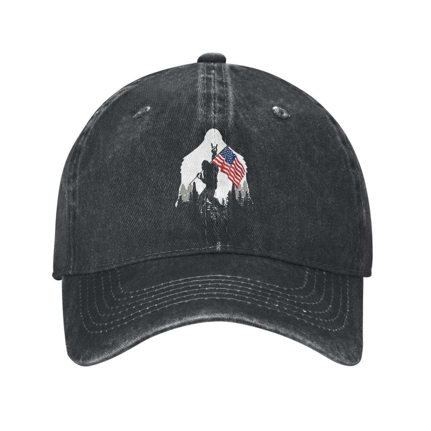 Bigfoot US Flag Printed unisex baseball cap outdoor hats adjustable cap trucker gift hat