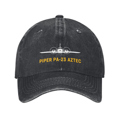 Piper PA-23 Aztec Printing unisex baseball cap adjustable hats Outdoor leisure hat veteran gift