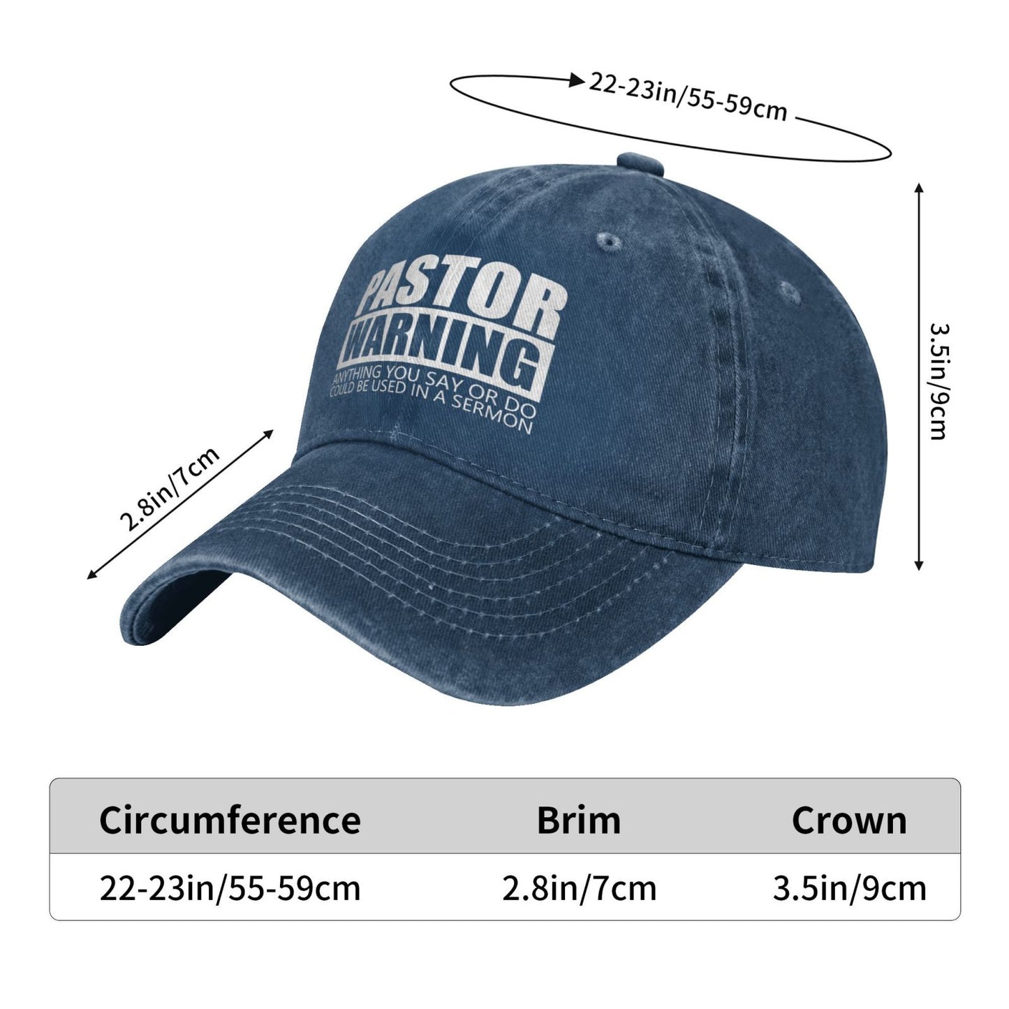 Pastor Warning Printed unisex baseball cap outdoor hats adjustable cap trucker gift hat