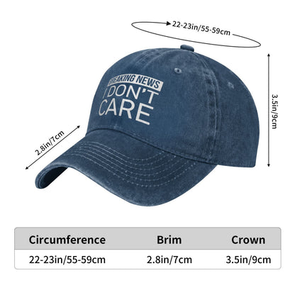 I DON'T CARE Printed unisex baseball cap adjustable cap outdoor sun hats trucker hat