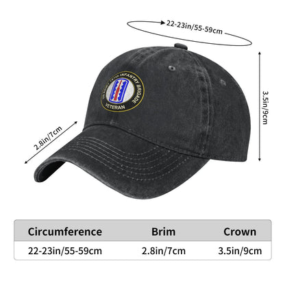 US Army 197th Infantry Brigade Veteran Printed unisex baseball cap adjustable cap outdoor sun hats trucker hat