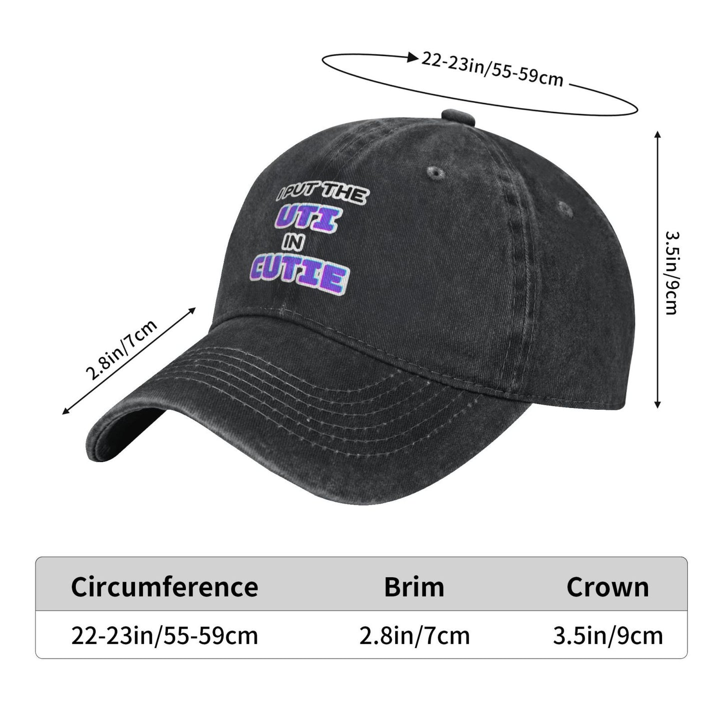 I Put The Uti In Cutie Printed unisex baseball cap outdoor hats adjustable cap trucker gift hat