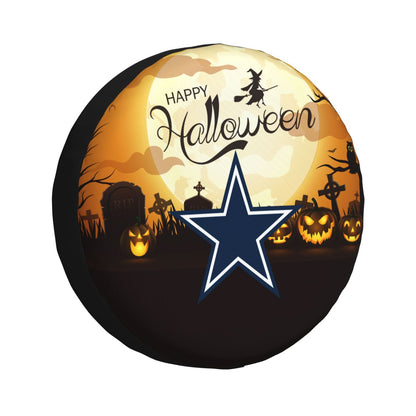 Dallas Cowboys Print Halloween background printed tire dust cover car tire cover