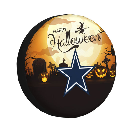 Dallas Cowboys Print Halloween background printed tire dust cover car tire cover