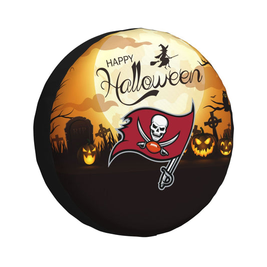 Tampa Bay Buccaneers Print Halloween background printed tire dust cover car tire cover