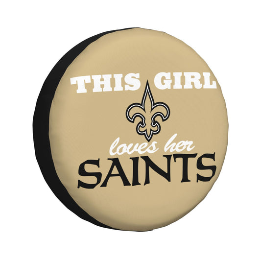 New Orleans Saints Printing wheel dust cover Solid color background car tire cover