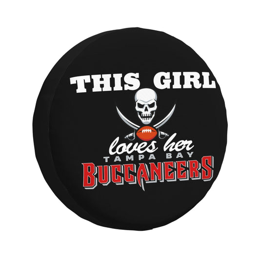 Tampa Bay Buccaneers Printing wheel dust cover black background car tire cover