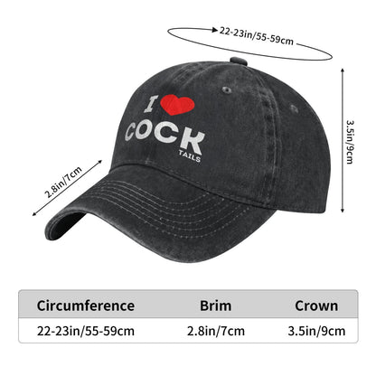 Funny I Love Cocktails Printed unisex baseball cap adjustable cap outdoor sun hats trucker hat