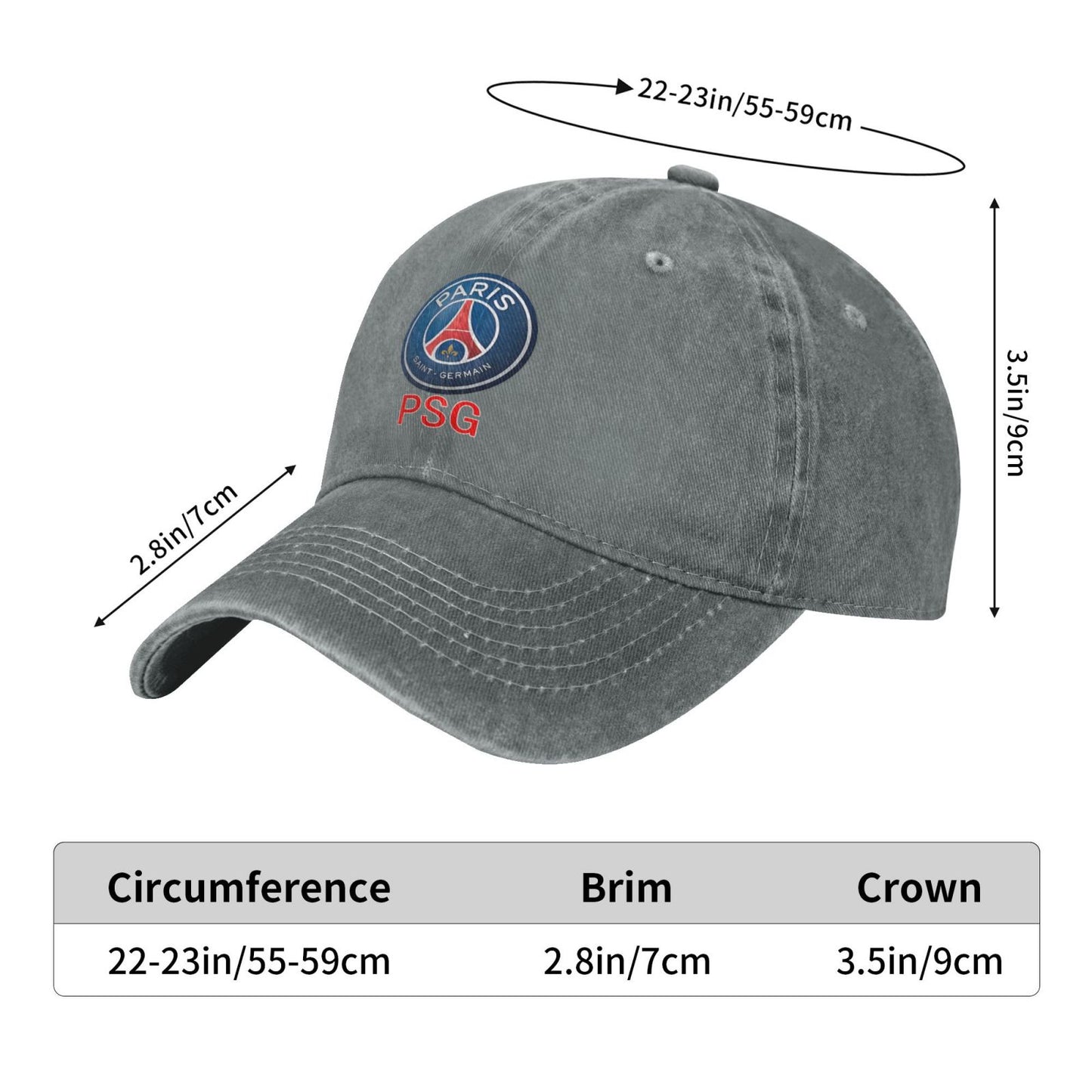 PSG Logo Prints Printed unisex baseball cap adjustable cap outdoor sun hats trucker hat