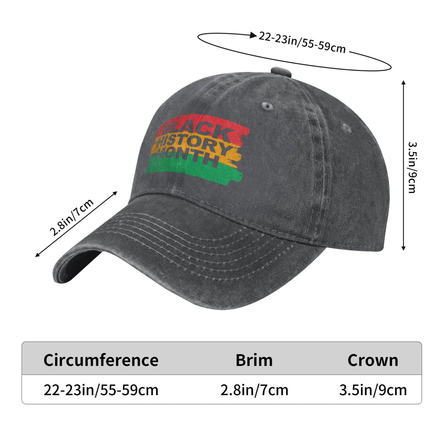 Black History Month Printed unisex baseball cap adjustable cap outdoor sun hats trucker hat