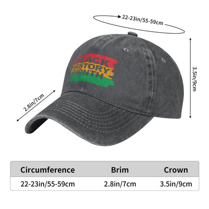 Black History Month Printed unisex baseball cap adjustable cap outdoor sun hats trucker hat
