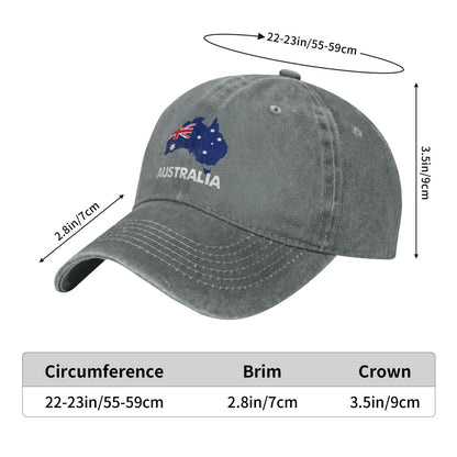 Australian Map Print Printed unisex baseball cap adjustable cap outdoor sun hats trucker hat