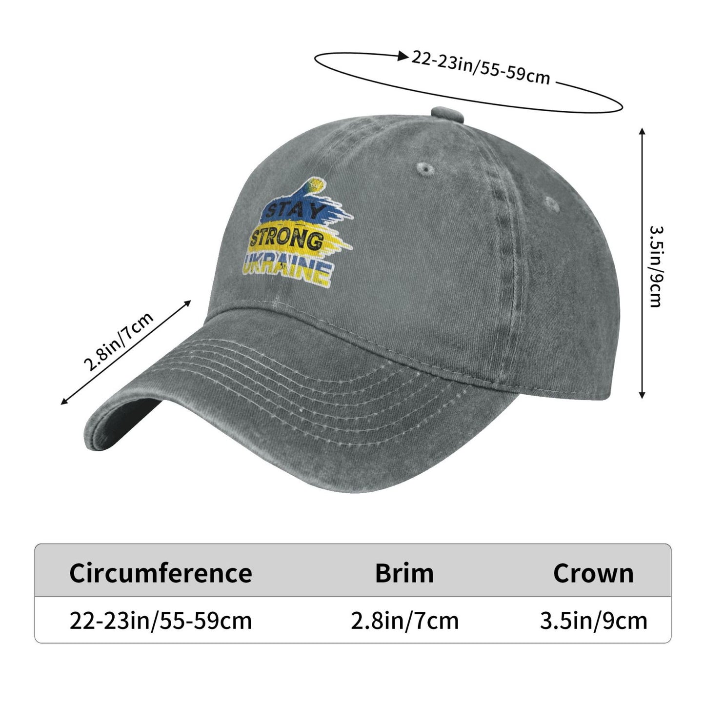 Stay Strong Ukraine Printed unisex baseball cap adjustable cap outdoor sun hats trucker hat
