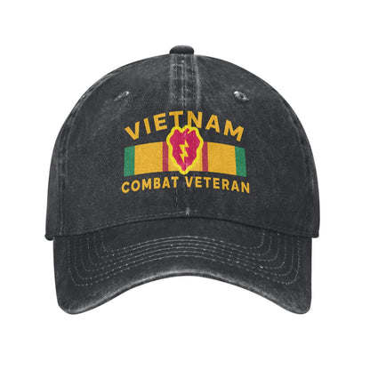 Vietnam 25th Infantry Div Combat Veteran Printed unisex baseball cap adjustable cap outdoor sun hats trucker hat