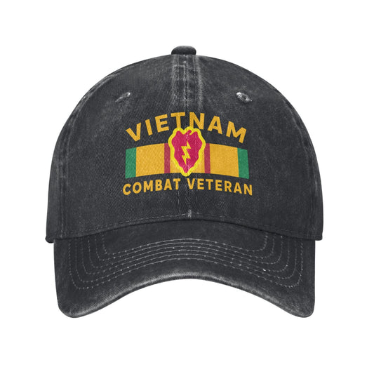 Vietnam 25th Infantry Div Combat Veteran Printed unisex baseball cap adjustable cap outdoor sun hats trucker hat