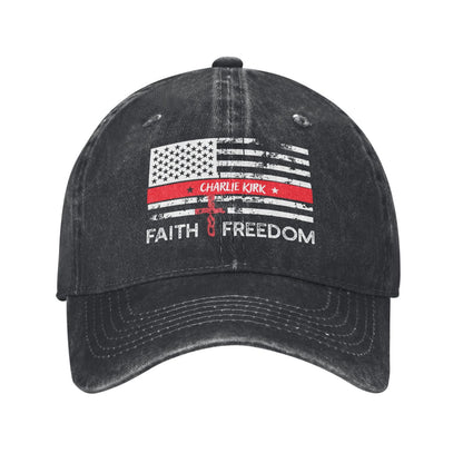 Charlie Kirk Faith And Freedom USA Flag Printed unisex baseball cap outdoor hats adjustable cap trucker gift hat