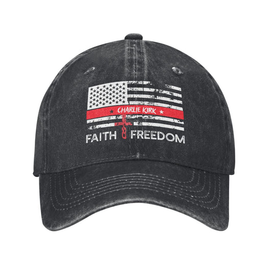 Charlie Kirk Faith And Freedom USA Flag Printed unisex baseball cap outdoor hats adjustable cap trucker gift hat