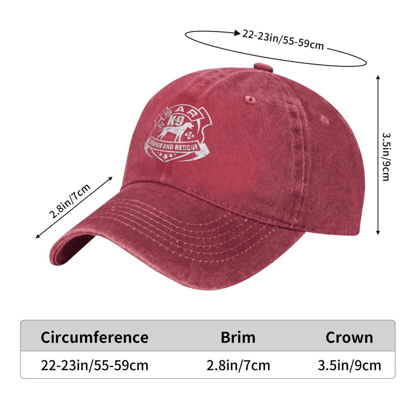 K-9 Search And Rescue Printed unisex baseball cap outdoor hats adjustable cap trucker gift hat