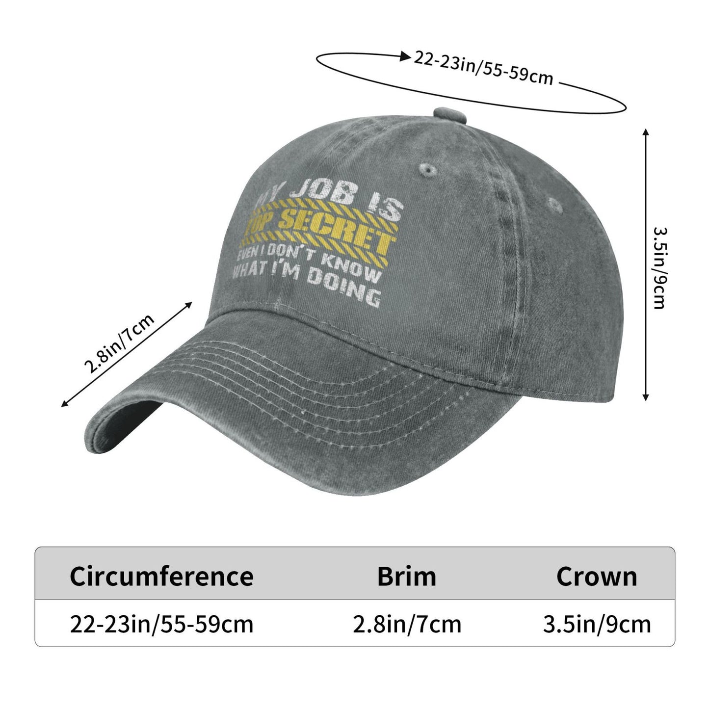 MY JOB IS TOP SECRET EVEN Printed unisex baseball cap adjustable cap outdoor sunshade trucker hat