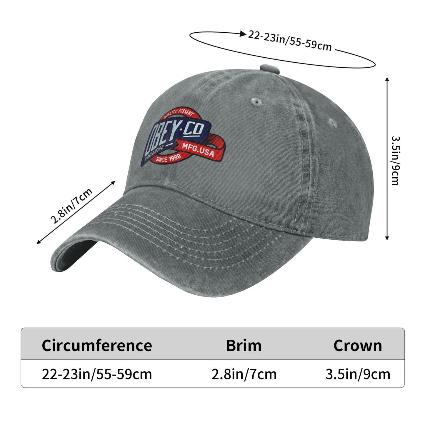 QUALITY DISSENT MFG.USA SINCE 1989 Printed unisex baseball cap adjustable cap outdoor sun hats trucker hat