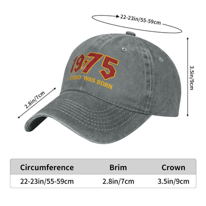1975 A Legend Was Born Printed unisex baseball cap adjustable cap outdoor sun hats trucker hat