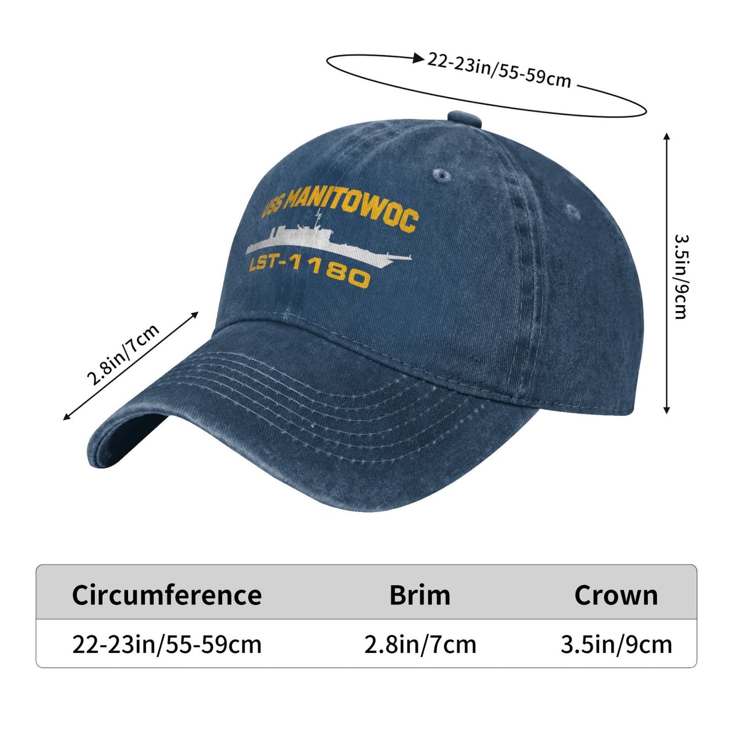 USS Manitowoc (LST-1180) Printed unisex baseball cap adjustable cap veteran gift