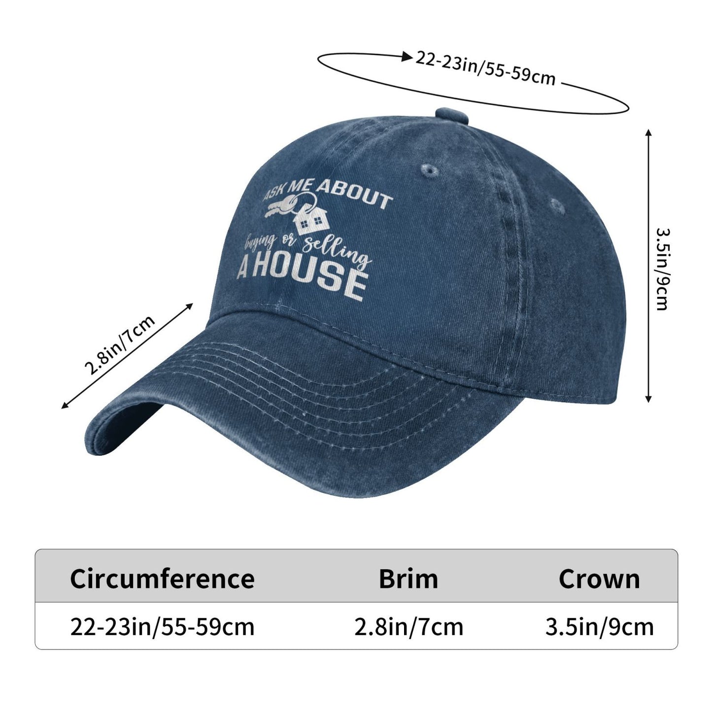 Buying Or Selling A House Printed unisex baseball cap adjustable cap outdoor sun hats trucker hat