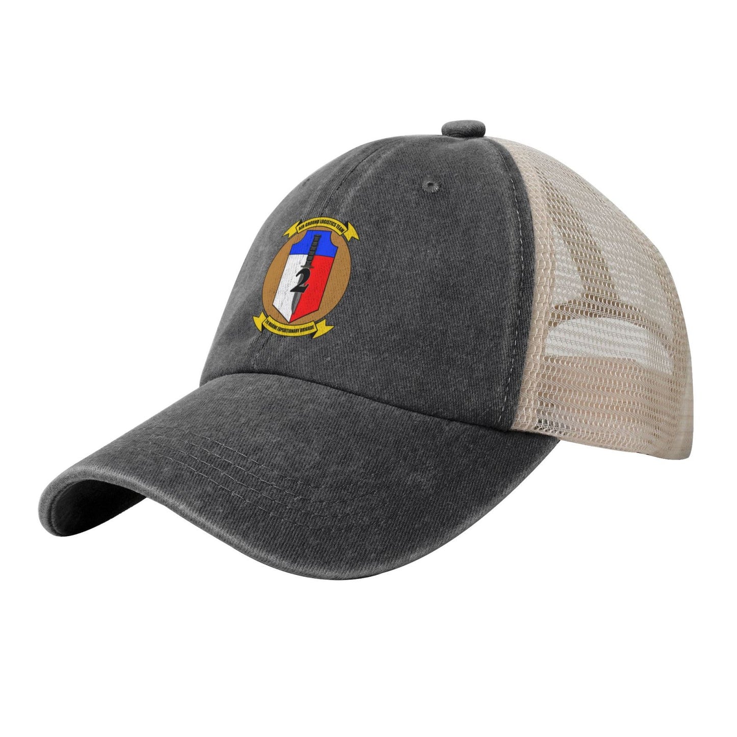 2nd MEB Insignia (transparent Background) 01 Printed unisex baseball cap adjustable grid baseball cap veteran gift