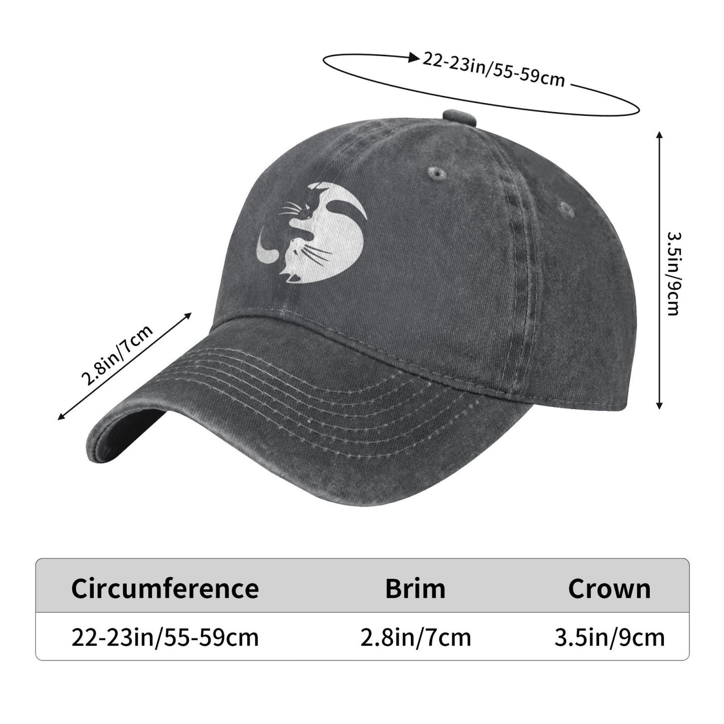 Cute Kitten Print Printed unisex baseball cap adjustable cap outdoor sun hats trucker hat