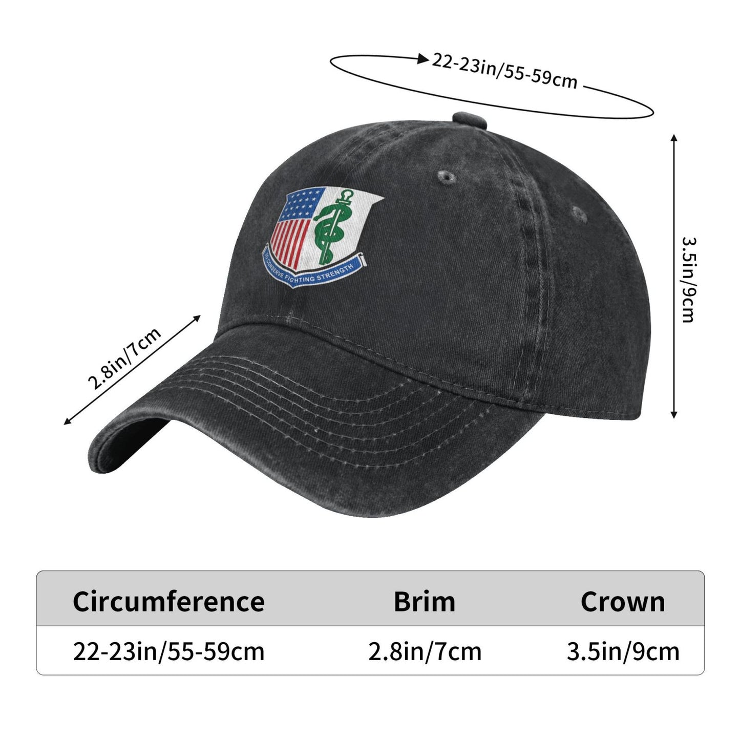 USA Army Medical Corps Insignia Printed unisex baseball cap adjustable cap outdoor sun hats trucker hat
