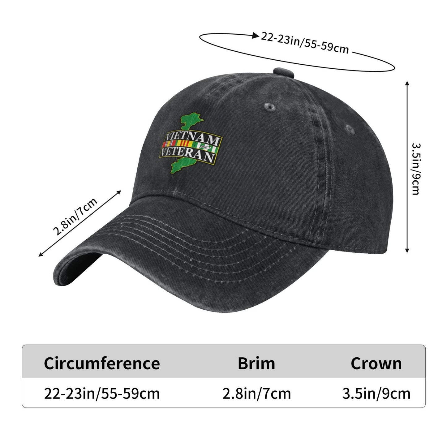 U.S. Military Vietnam Veteran Printed unisex baseball cap adjustable cap outdoor sun hats trucker hat
