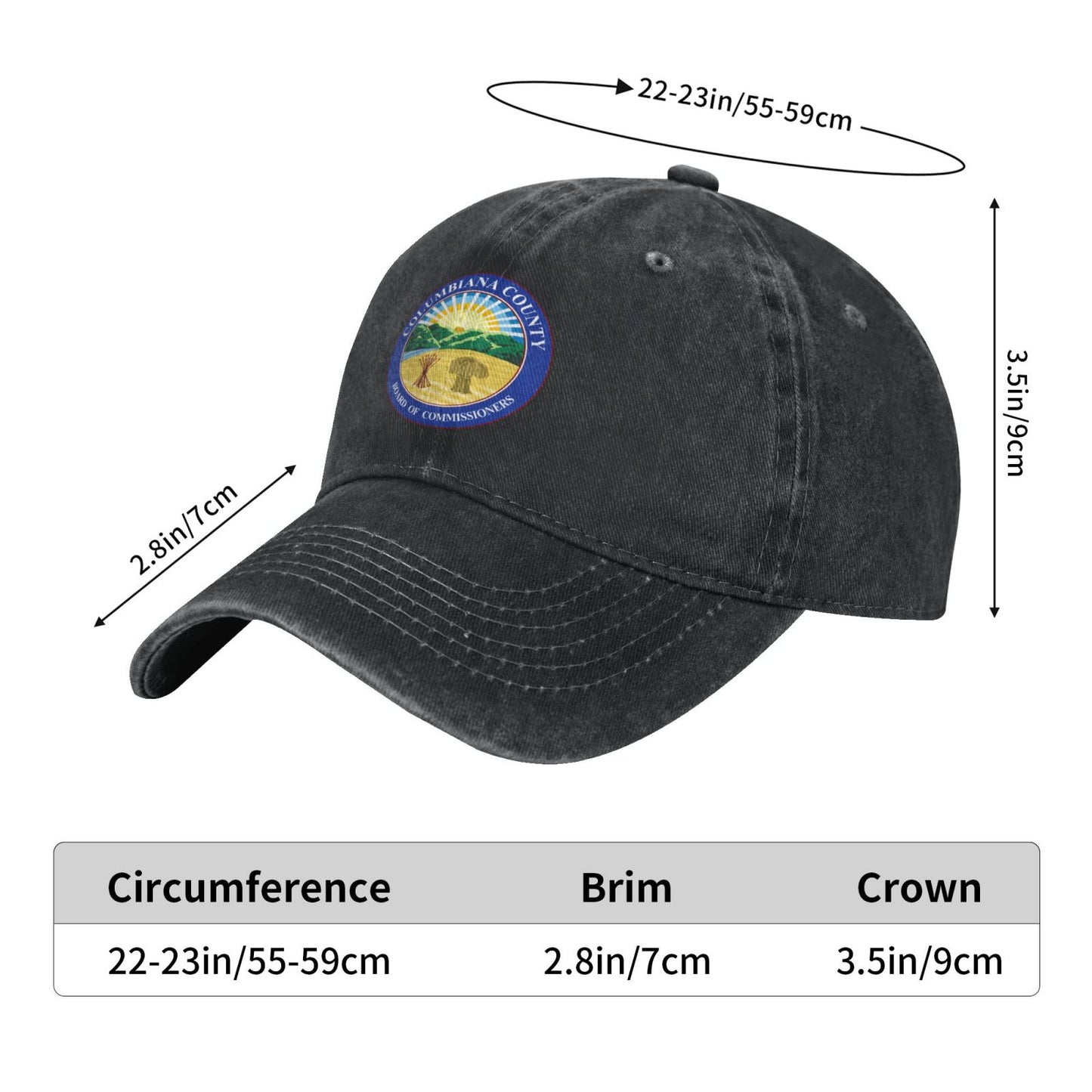Columbiana County Printed unisex baseball cap adjustable cap outdoor sun hats trucker hat