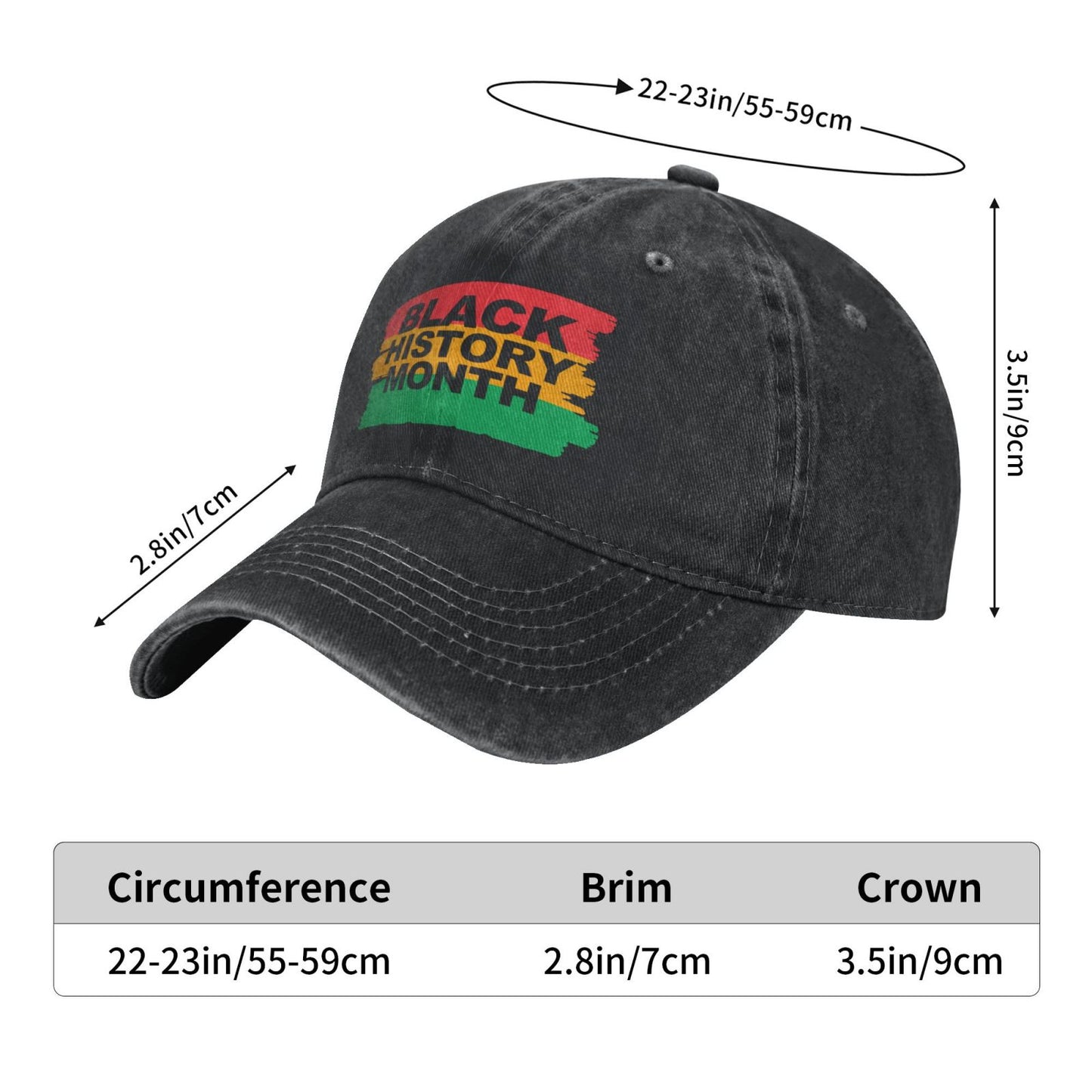 Black History Month Printed unisex baseball cap adjustable cap outdoor sun hats trucker hat