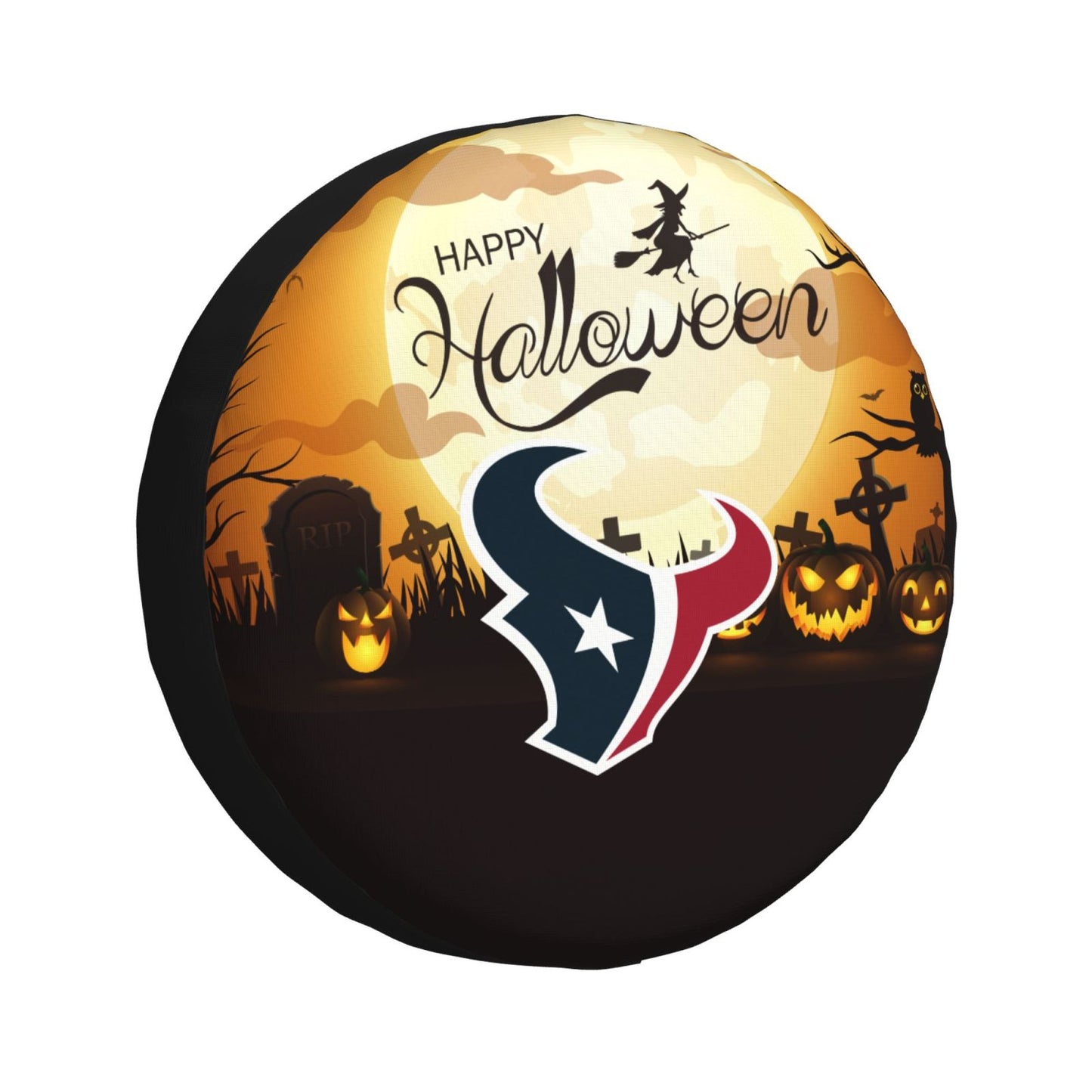 Houston Texans Print Halloween background printed tire dust cover car tire cover