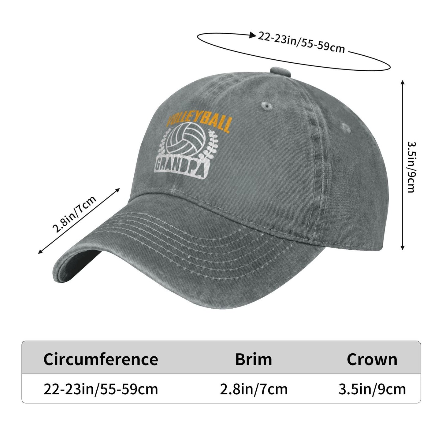 Volleyball Grandpa Printed unisex baseball cap adjustable cap outdoor sun hats trucker hat