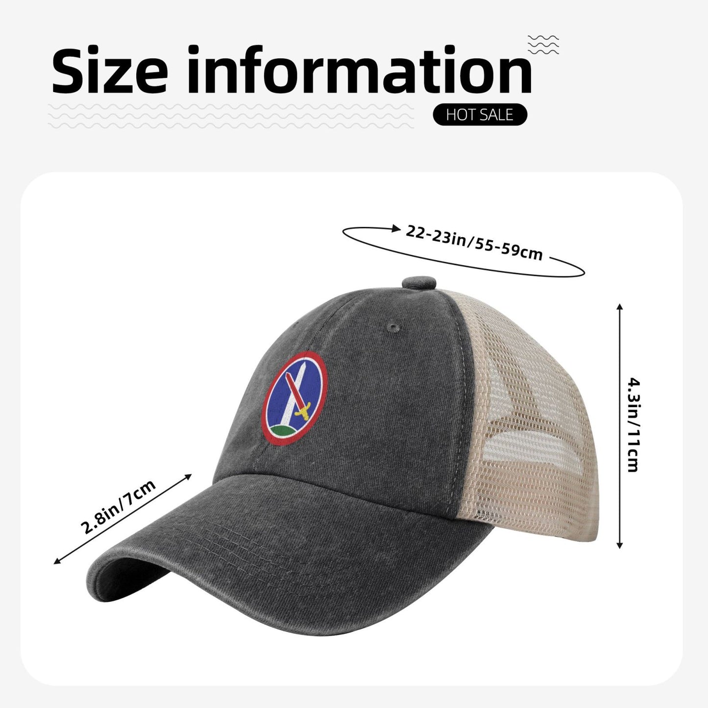 USA Military District Of Washington CSIB Printed unisex baseball cap adjustable grid baseball cap veteran gift
