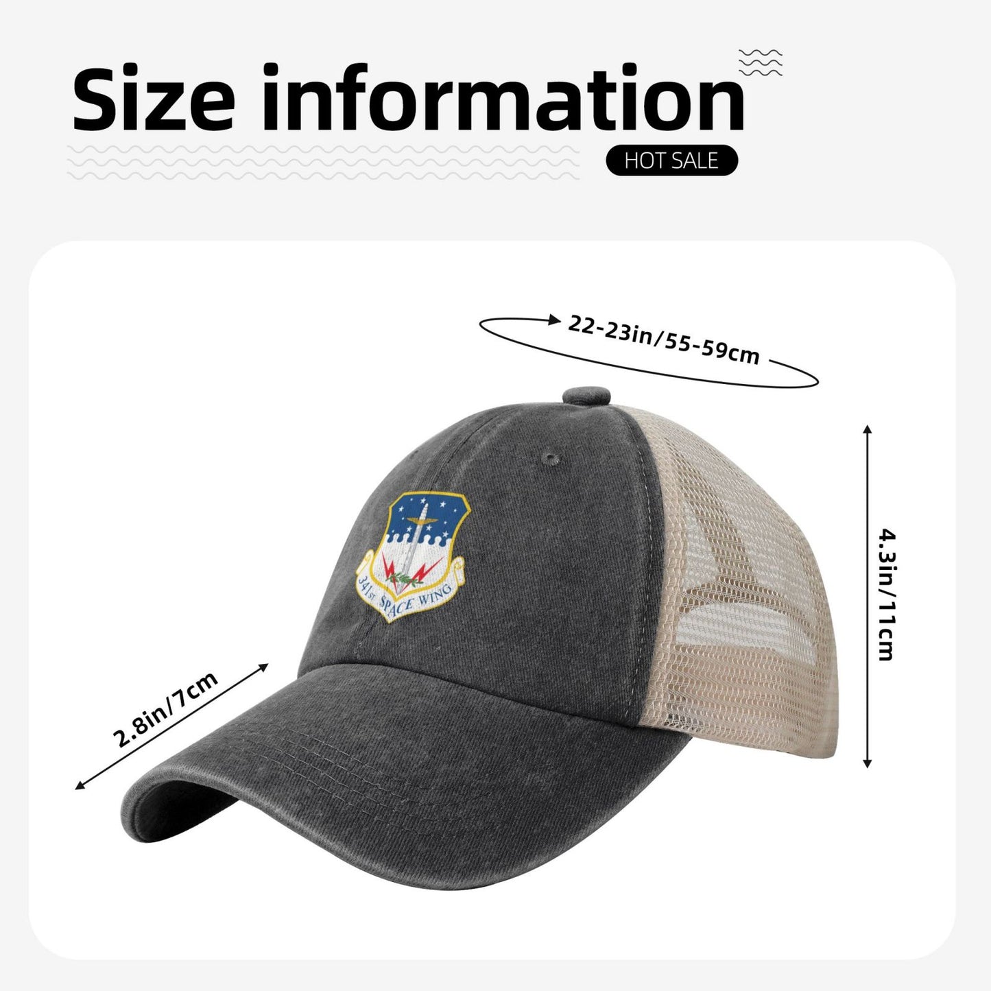 341st Space Wing Printed unisex baseball cap adjustable grid baseball cap veteran gift