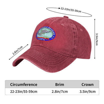 USS Ronald Reagan (CVN-76) Printed unisex baseball cap adjustable cap veteran gift