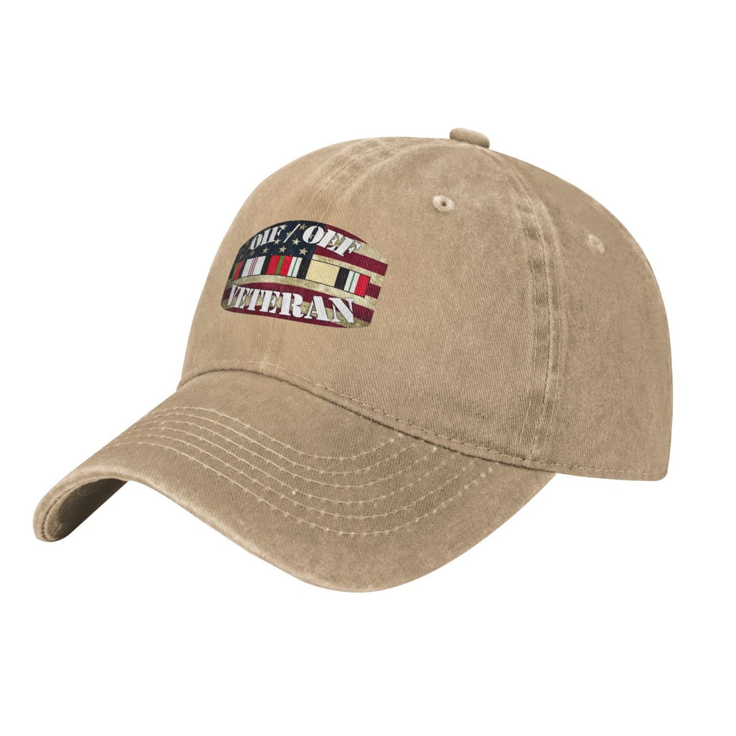 Oifoef Veteran Printed unisex baseball cap adjustable cap outdoor sunshade trucker hat