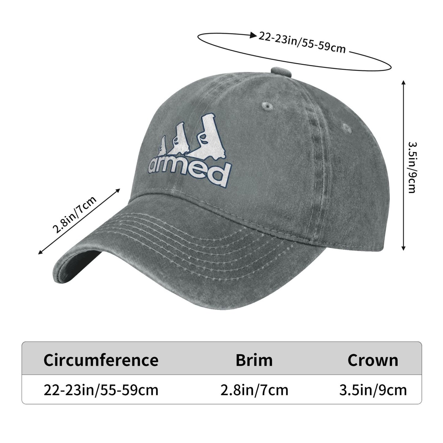 Armed Pistol Printed unisex baseball cap adjustable cap outdoor sun hats trucker hat