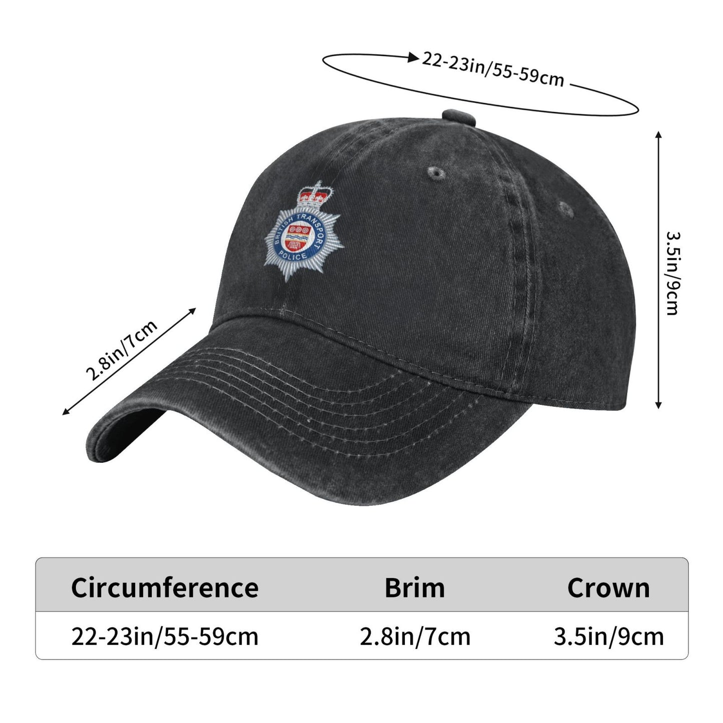 British Transport BTP Printed unisex baseball cap adjustable cap outdoor trucker hat veterans Gifts
