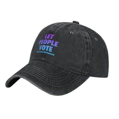 Let People Vote Stop Voter Suppression Printed unisex baseball cap adjustable cap outdoor hats trucker gift hat