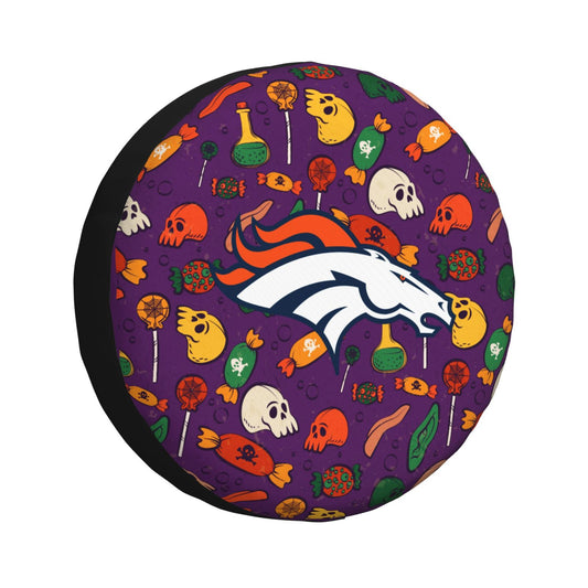 Denver Broncos print Halloween candy print car tire cover tire dust cover