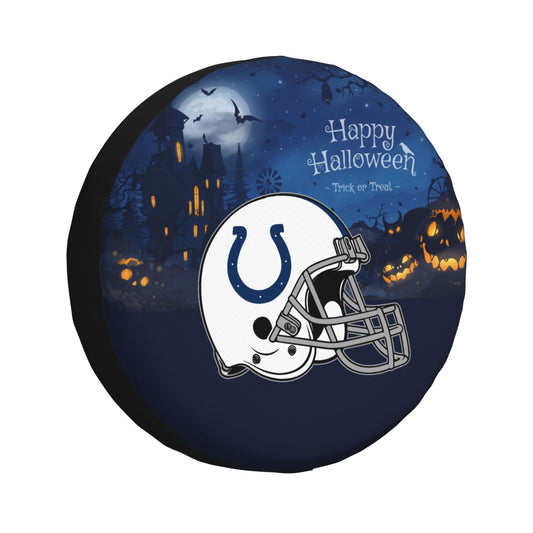 Indianapolis Colts printed car tire cover Happy Halloween printed tire dust cover