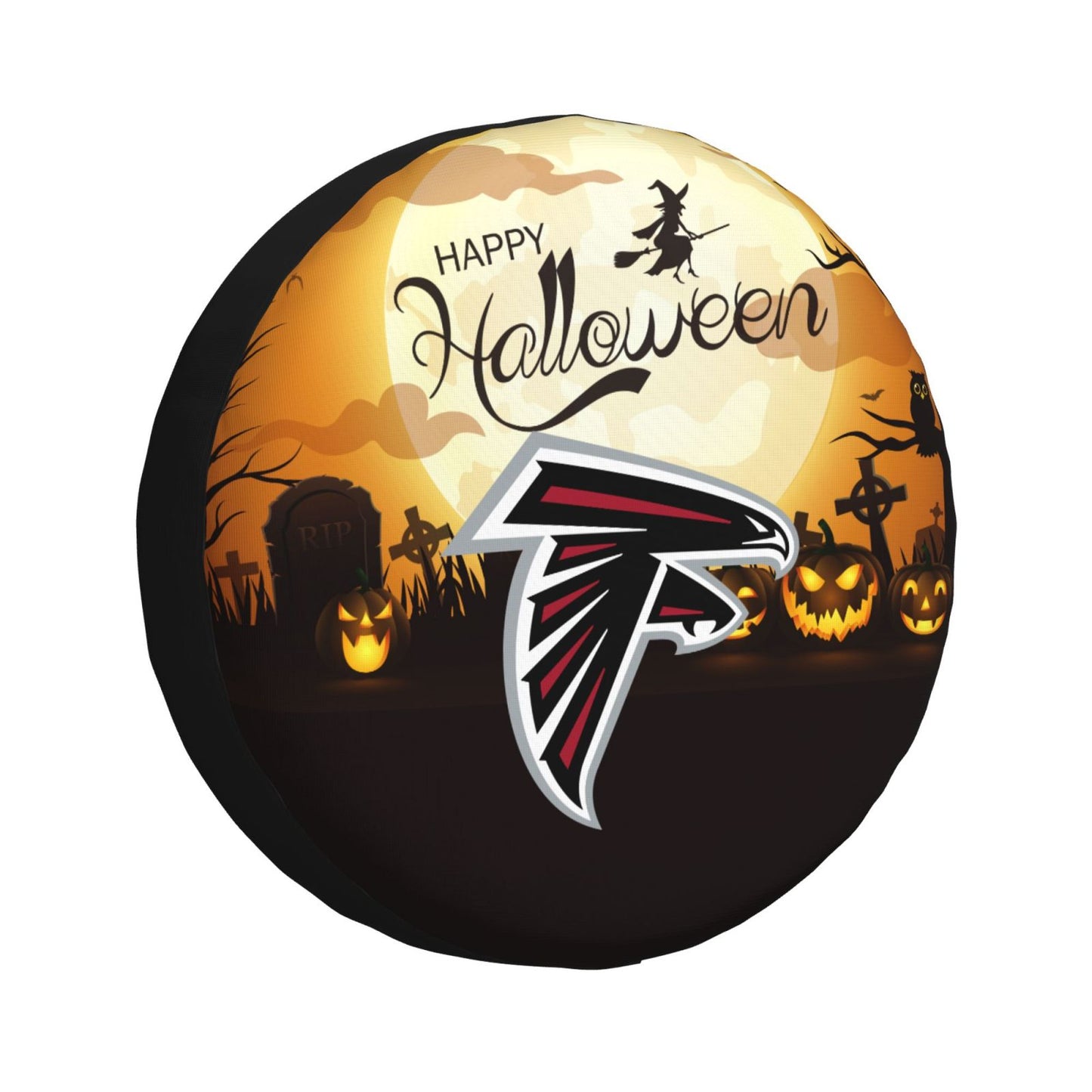 Atlanta Falcons Print Halloween background printed tire dust cover car tire cover
