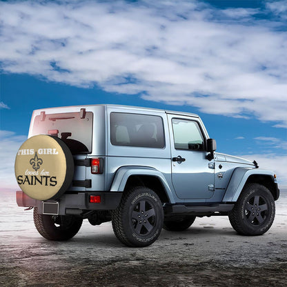 New Orleans Saints Printing wheel dust cover Solid color background car tire cover