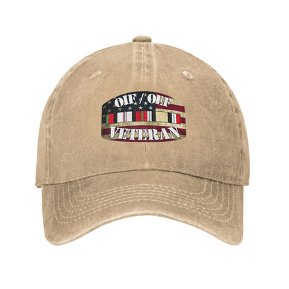 Oifoef Veteran Printed unisex baseball cap adjustable cap outdoor sunshade trucker hat