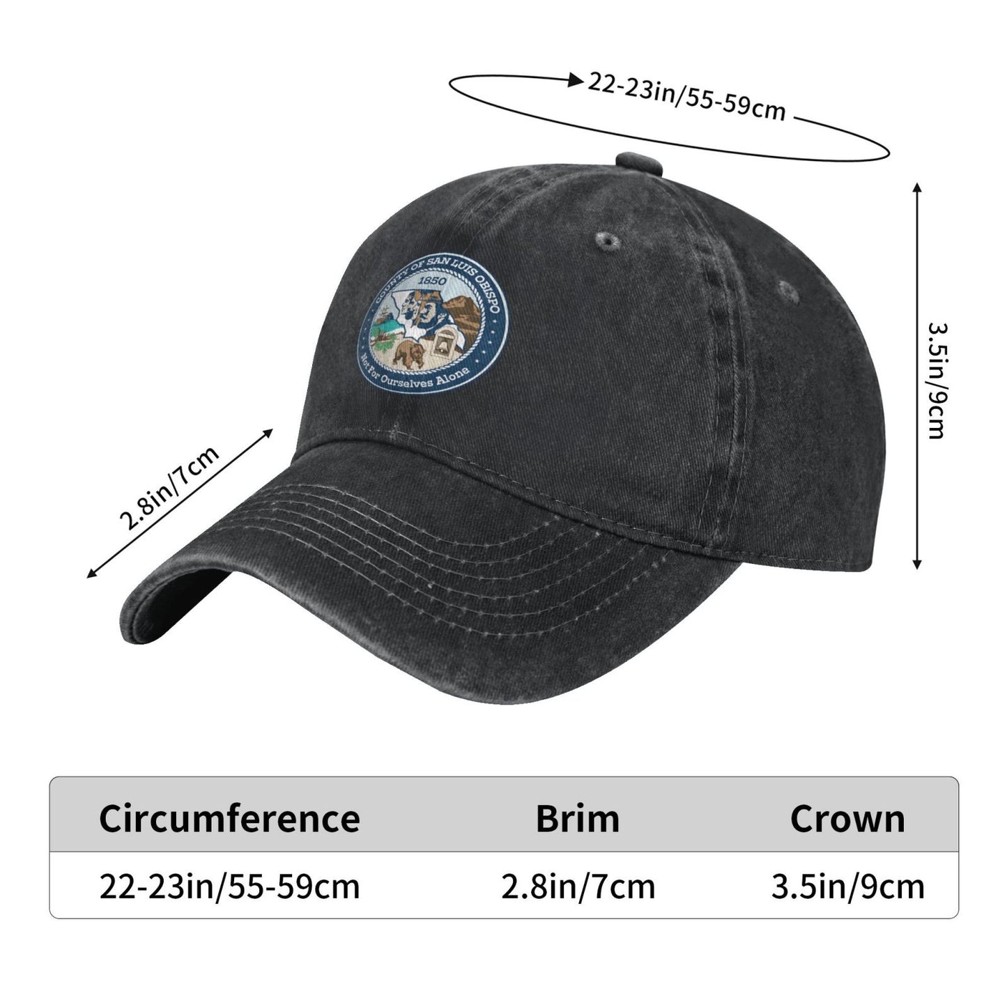 San Luis Obispo County Printed unisex baseball cap adjustable cap outdoor sun hats trucker hat