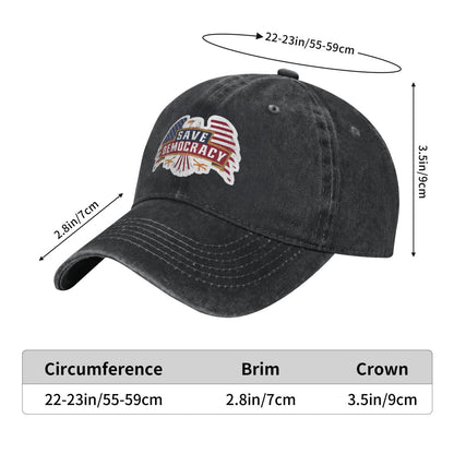 Save Democracy (2) Printed unisex baseball cap adjustable cap outdoor sun hats trucker hat