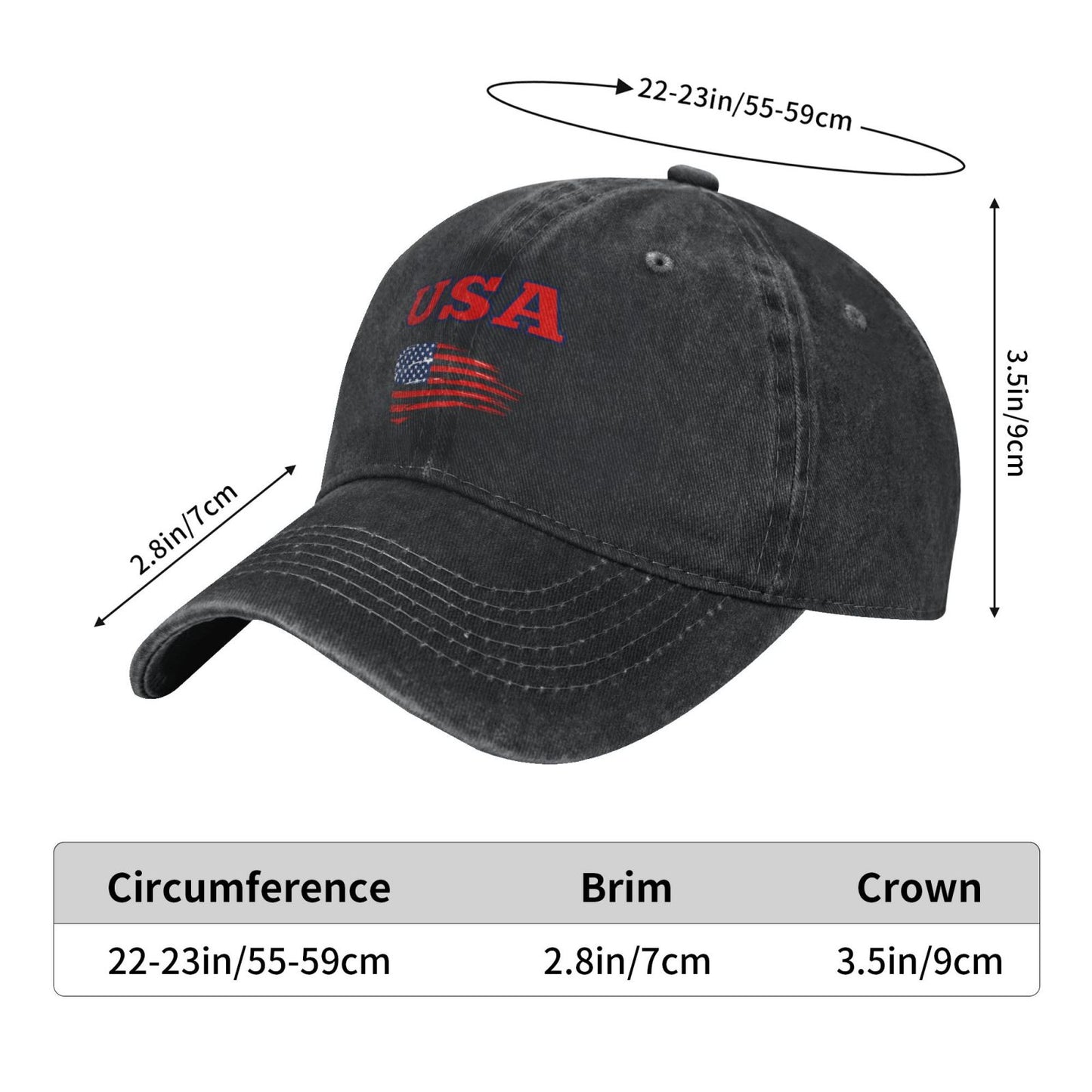 Patriots USA Prints Printed unisex baseball cap adjustable cap outdoor sun hats trucker hat